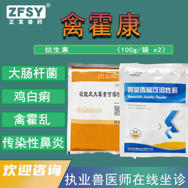 大杆霍乱鸡白痢鼻炎肠炎拉稀
