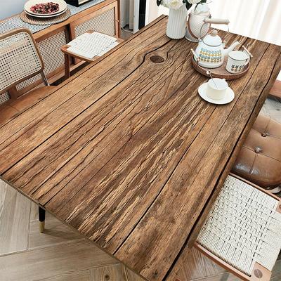 原木风彷木纹桌布防水防油防烫隔热垫餐桌垫高级感皮革茶几垫桌布