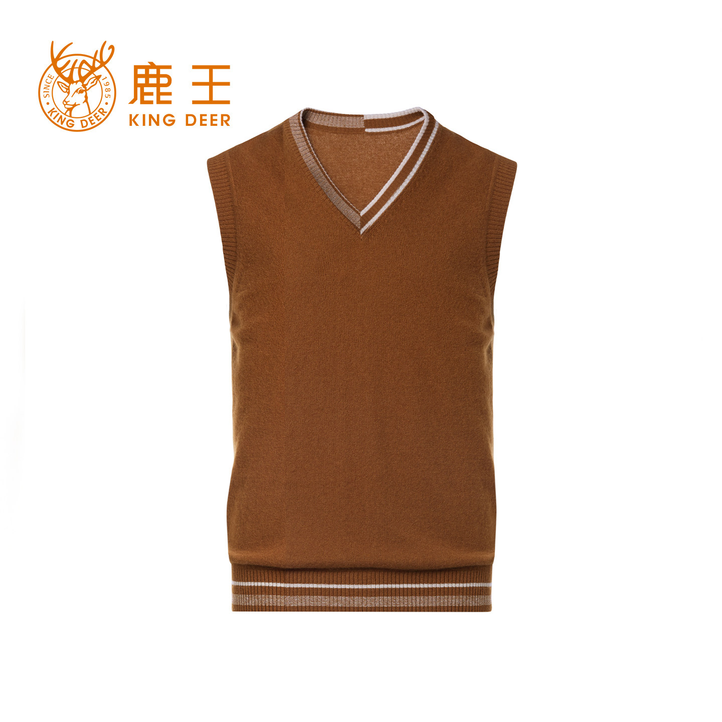 鹿王100%羊绒衫男V领平针背心内搭修身保暖休闲春秋冬新款,男装,羊绒背心,淘宝优惠券,粉丝福利购,淘宝优惠卷