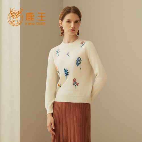 鹿王100%纯山羊绒衫24秋冬新款