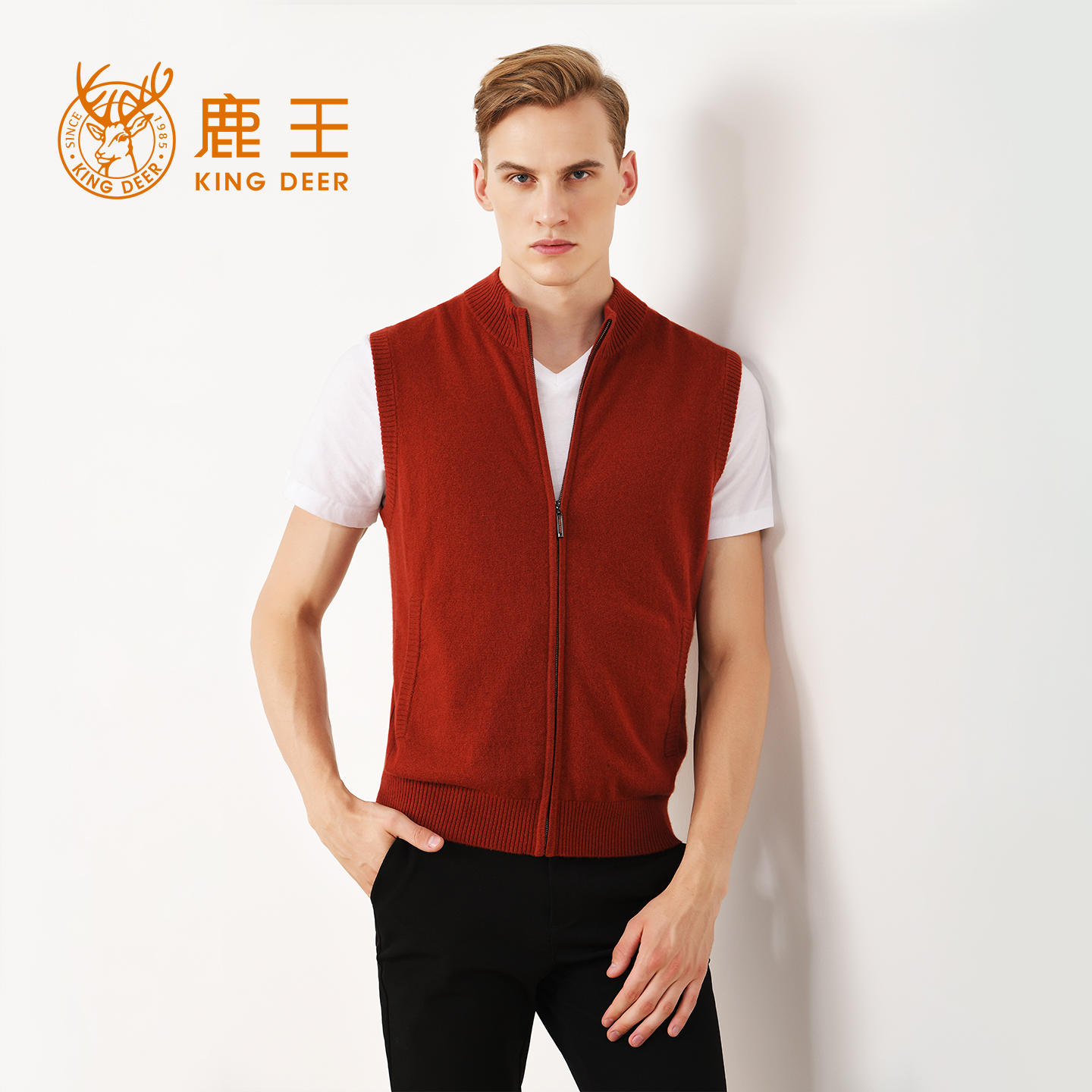 羊绒衫男100纯羊绒新款半高领