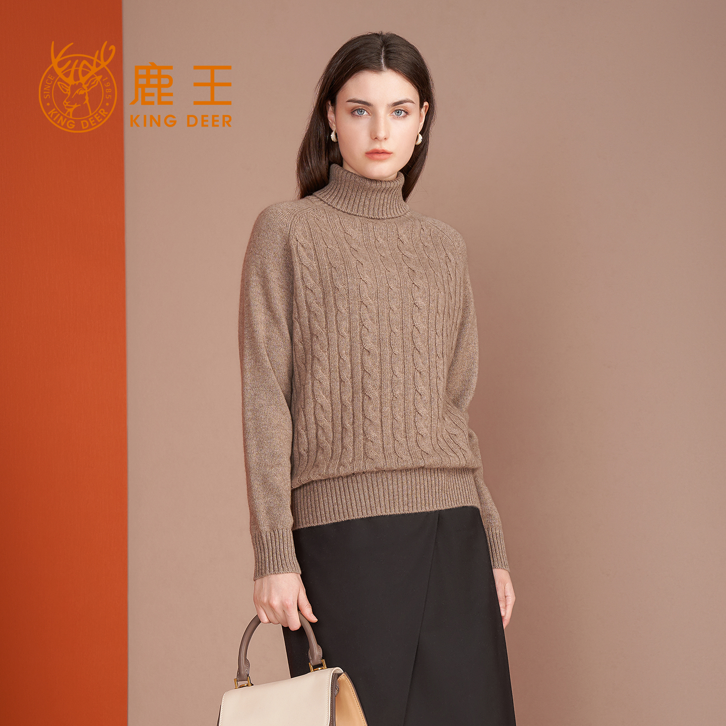 羊绒衫女士樽领变化组织套头衫