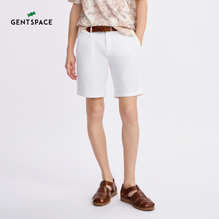 潮流别致舒适休闲五分裤 GENTSPACE春夏新品 莱赛尔混纺直筒时尚