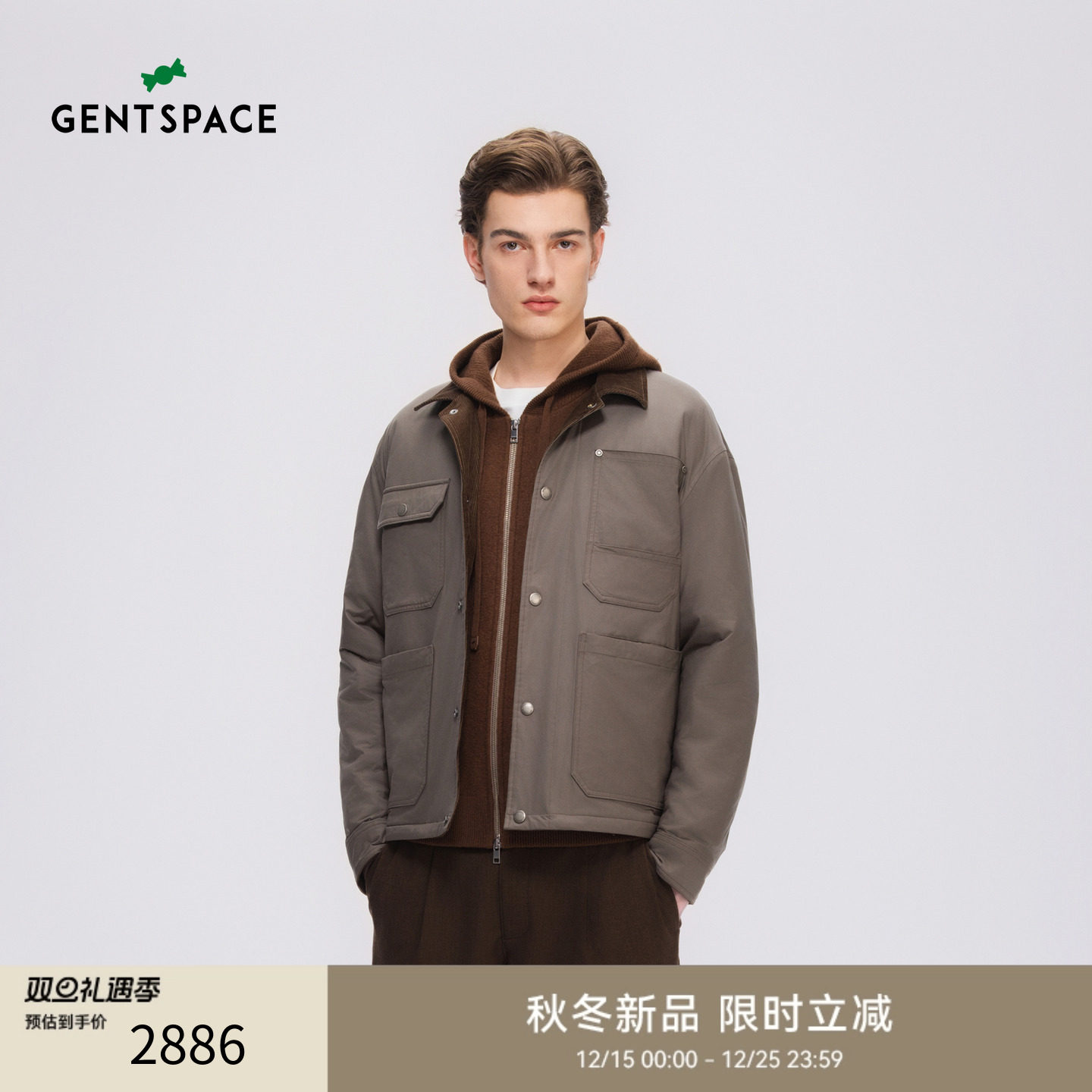 GENTSPACE2025年秋冬新品男士短款棉服