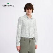 莱赛尔 衬衫 GENTSPACE 春新款 艺术条纹长袖 男时尚 休闲衬衣
