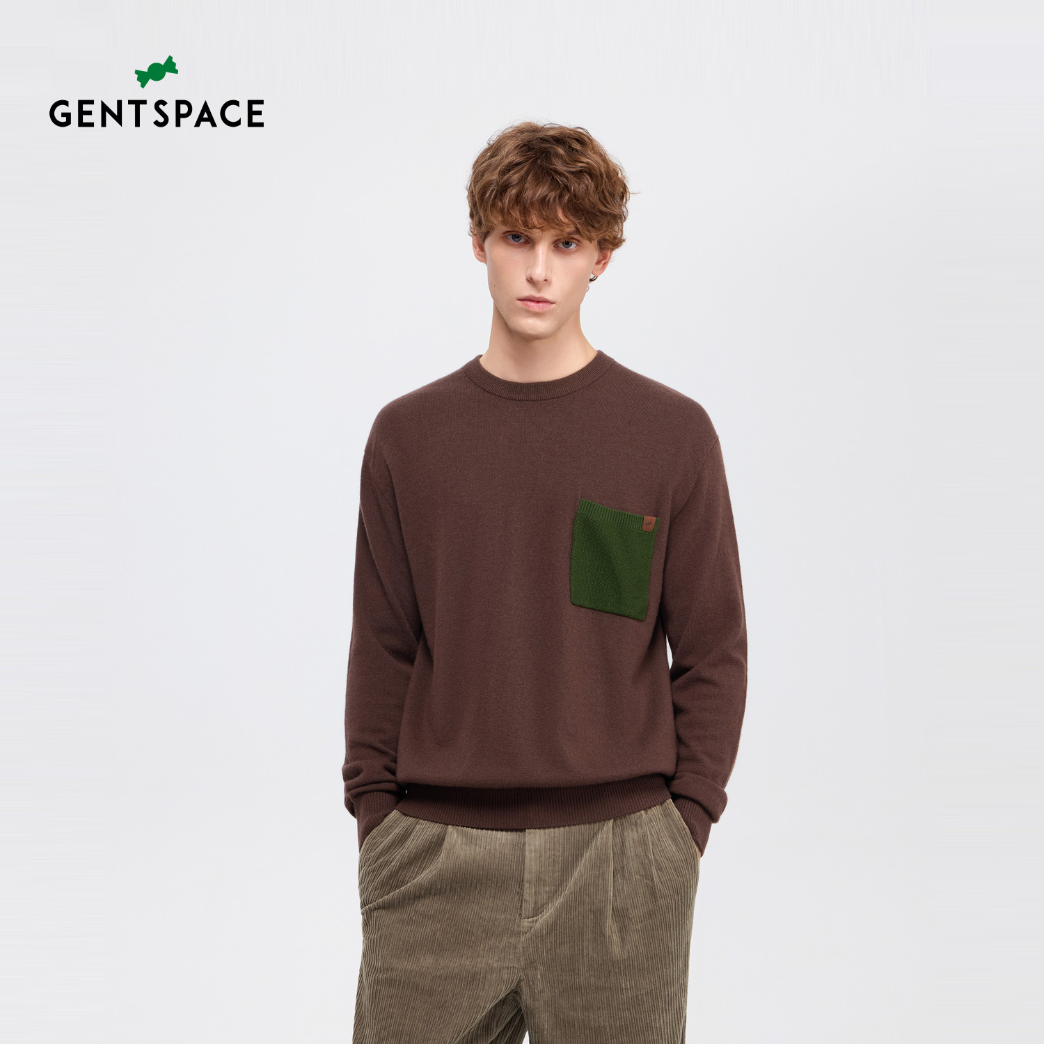 【商场同款】GENTSPACE 秋季新品男士圆领绵羊毛休闲针织毛衣