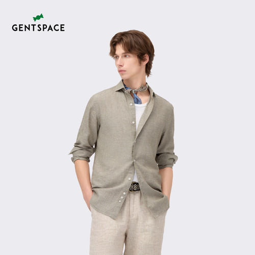 GENTSPACE春夏新品温莎领汉麻莱赛尔混纺松弛随性优雅衬衫