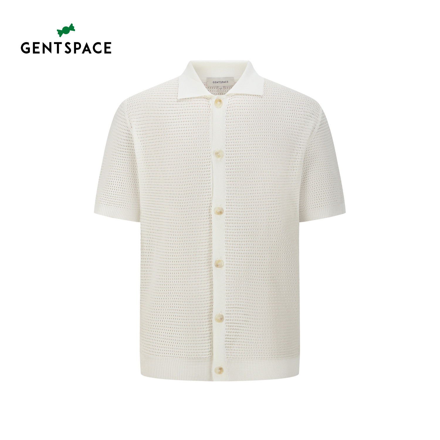 GENTSPACE2026年夏季新品休闲舒适翻领纯色短袖开衫男士针织衫