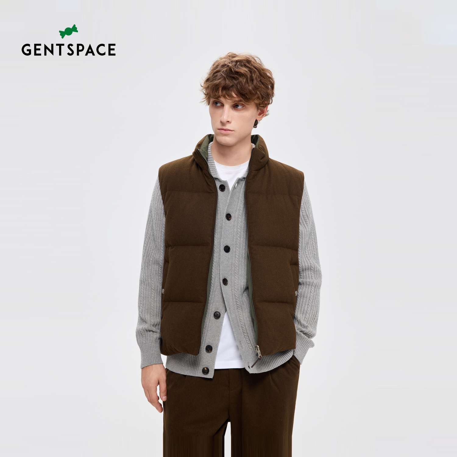 【商场同款】GENTSPACE 秋冬新款都市微宽松双面穿羽绒马甲男