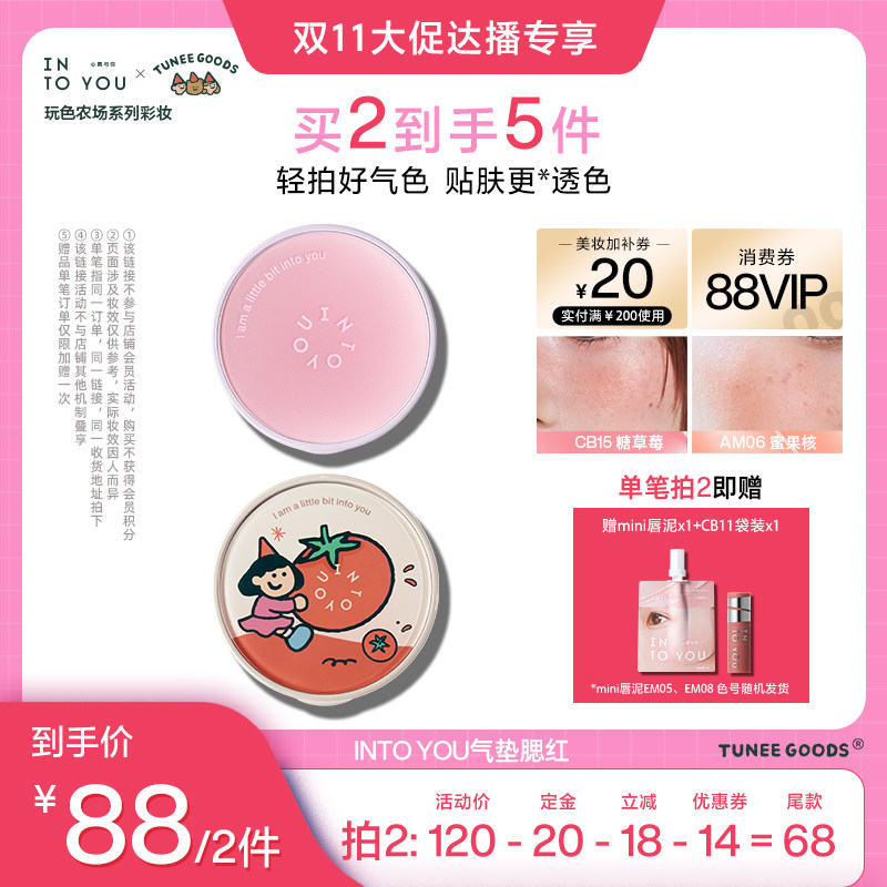 【达人直播间0元付定】INTO YOU气垫腮红膏泥液体单色