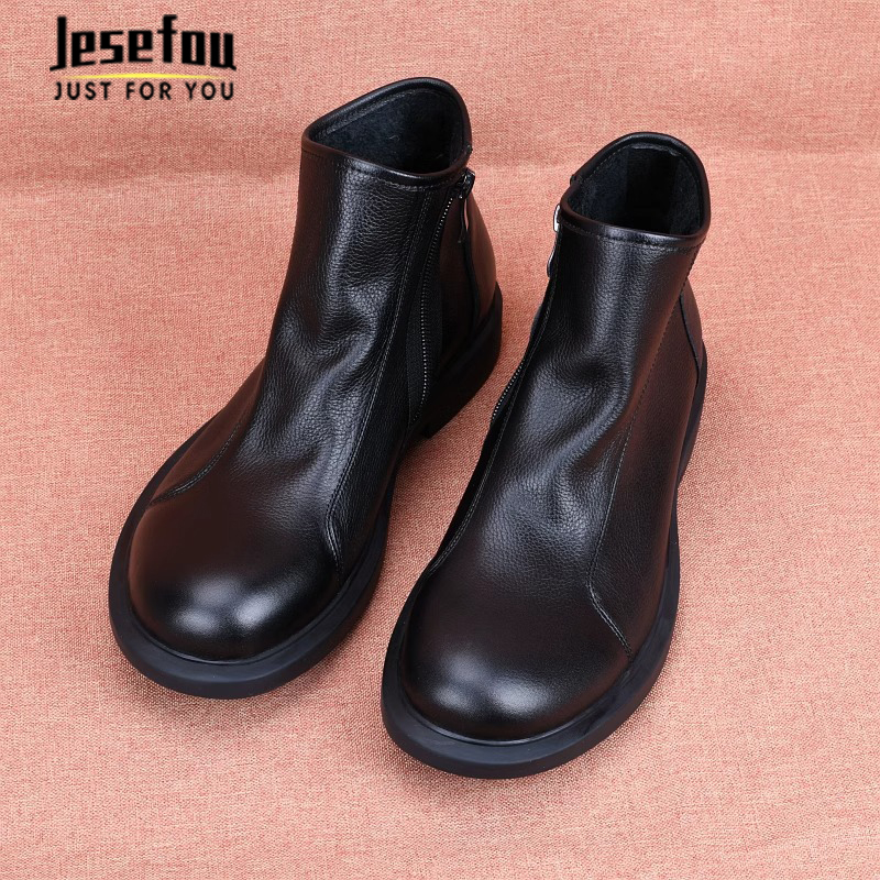 Jesefou高端奢侈马丁靴男休闲高帮男鞋软皮切尔西靴真皮英伦靴子