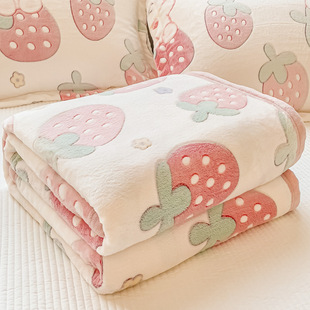 法兰绒毛毯冬季厚款珊瑚绒毯子午睡毯办公室午休毯加厚雪花绒盖毯