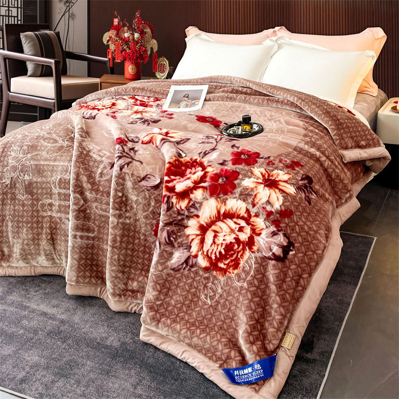 高档素色压花拉舍尔毛毯双层盖毯冬季加厚保暖结婚庆大红陪嫁毯子,床上用品,休闲毯/毛毯/绒毯,淘宝优惠券,粉丝福利购,淘宝优惠卷