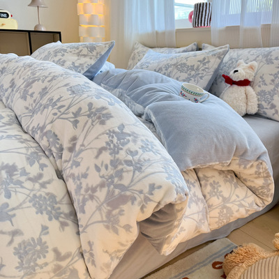 A类母婴级加厚保暖牛奶绒四件套