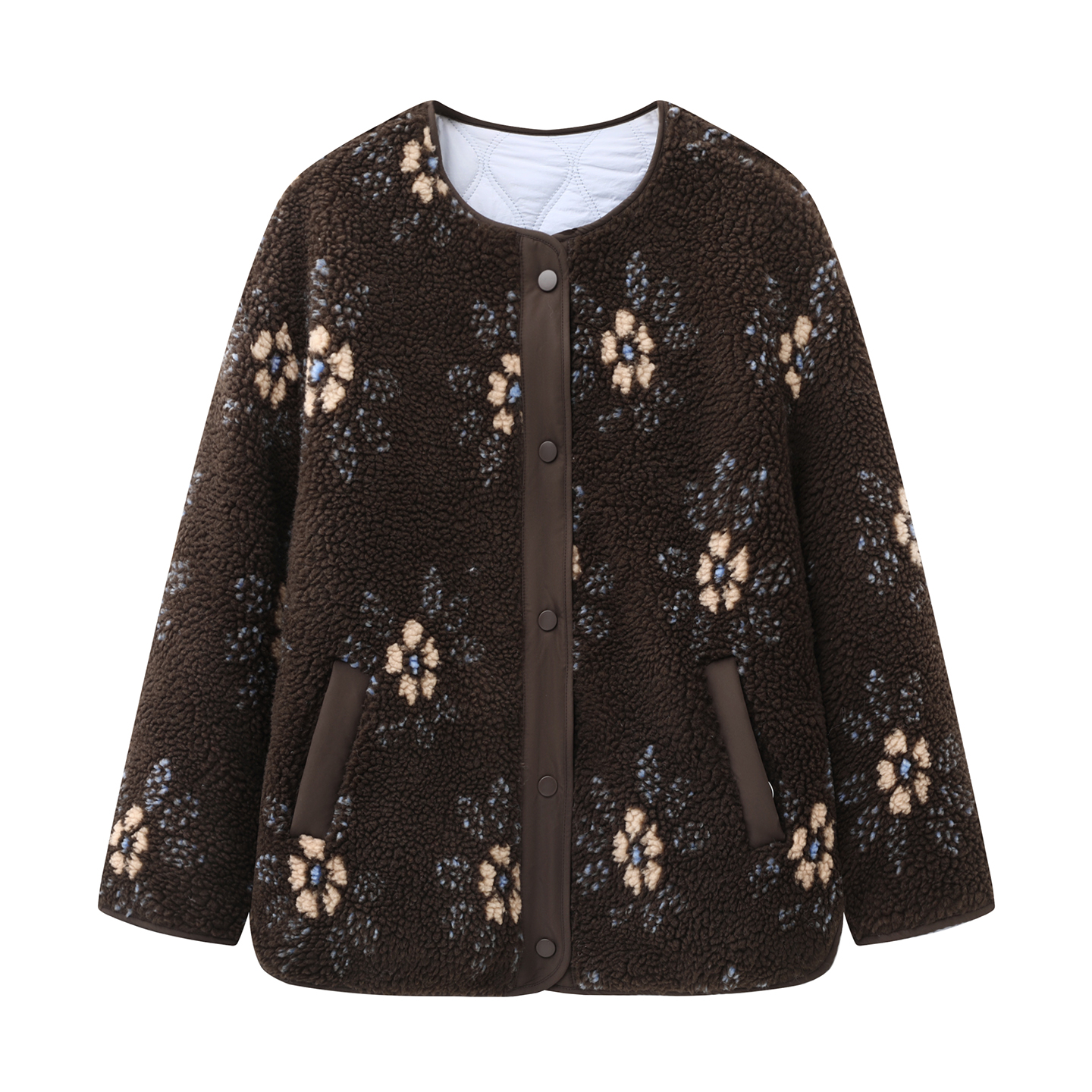 美拉德咖色双面穿颗粒绒外套上衣