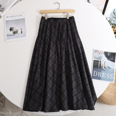 2025秋冬新款复古褶皱半身裙