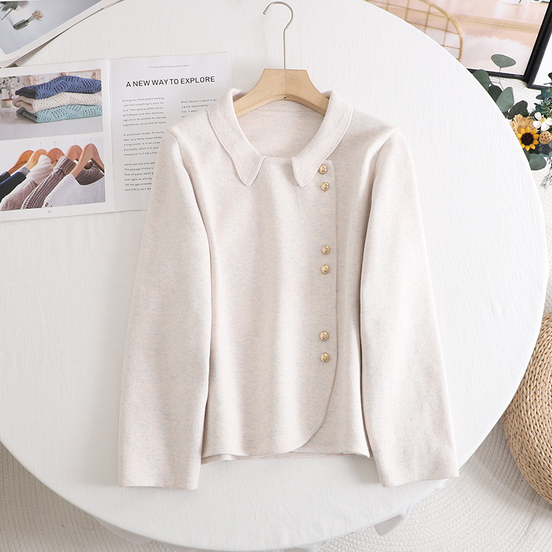 法式高级感不规则针织衫