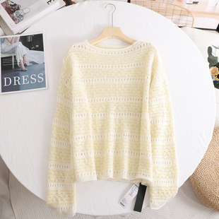 气质减龄休闲软糯设计感镂空针织衫 新款 毛衣上衣女 2025秋季 艾