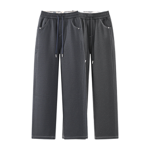 玫瑰花内衬显瘦休闲裤 加绒加厚松紧腰抽绳直筒卫裤 女2025秋冬新款