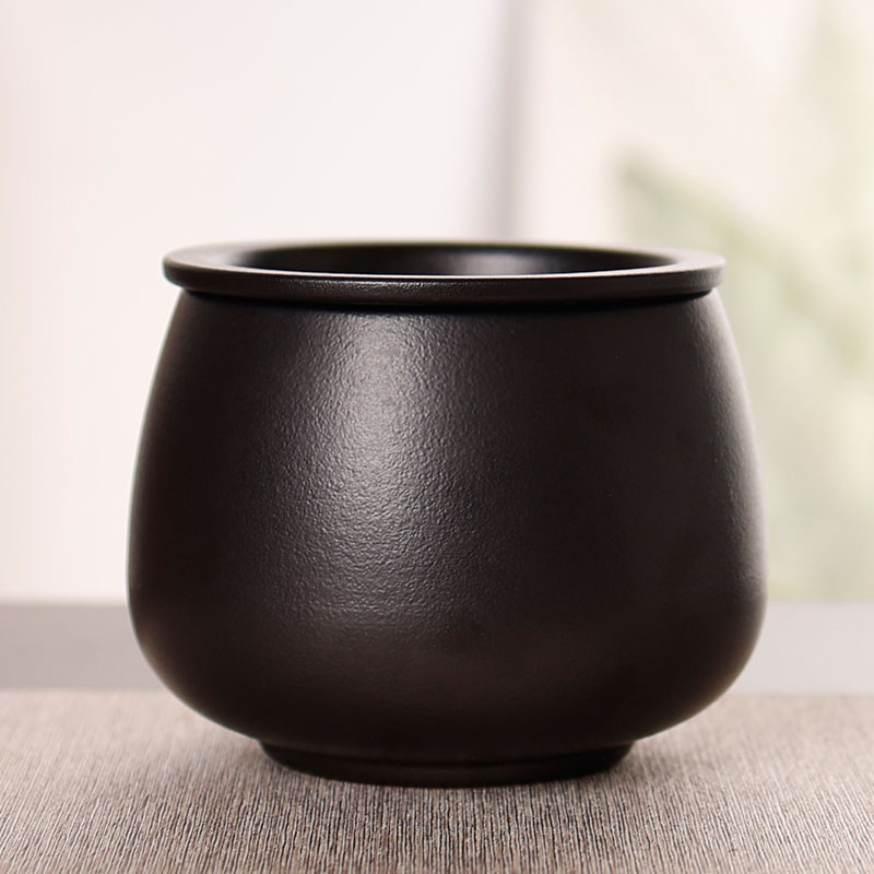 茶渣缸陶瓷茶洗建水带过滤家用
