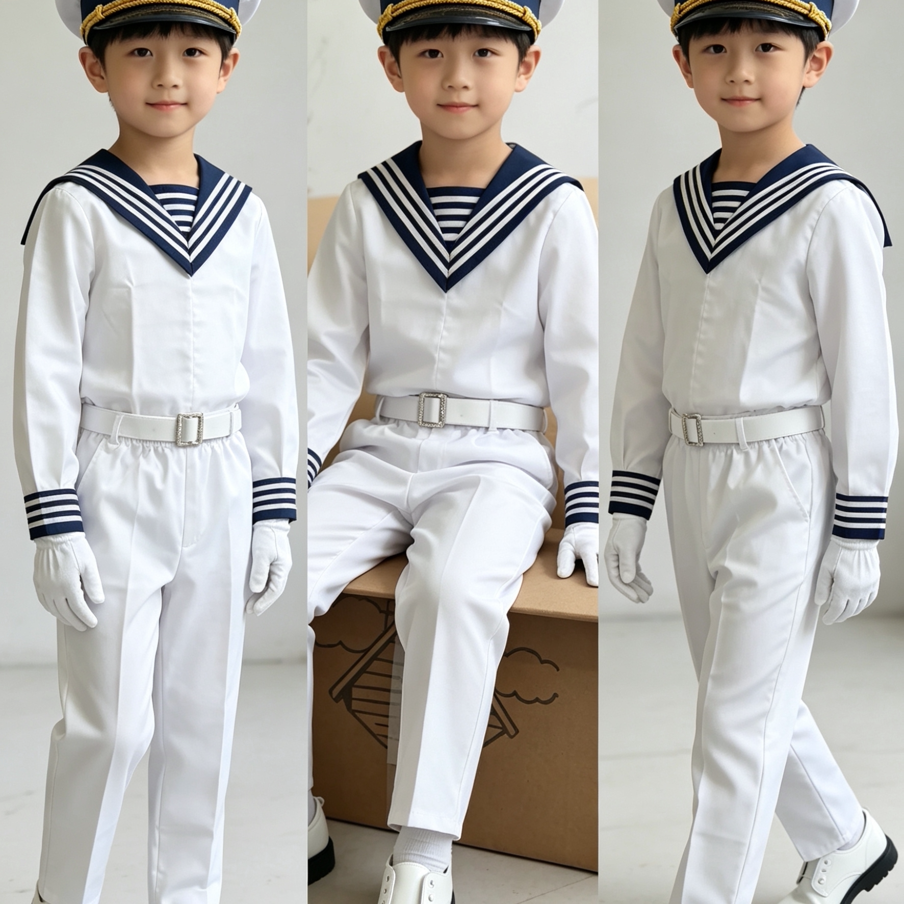儿童水手小海军演出服小荷风采小小水兵舞蹈表演服水手服中小学生