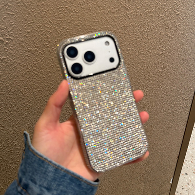 适用苹果17手机壳pro防摔por新款保护壳max水钻iphone镶钻ins轻奢高级感p时尚可爱bling女款闪亮pm银色黑色ip