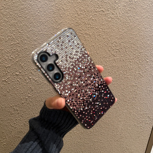 适用三星Galaxy手机壳S25防摔s24新款ultra保护套5G外壳U闪钻+可爱女款十镶钻s23手机套samsung高级感酒红色