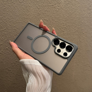 适用三星Galaxy手机壳S26防摔S25新款ultra保护套5G外壳U加厚+十高出屏幕保护磁吸magsafe简约蓝色2026钛灰色