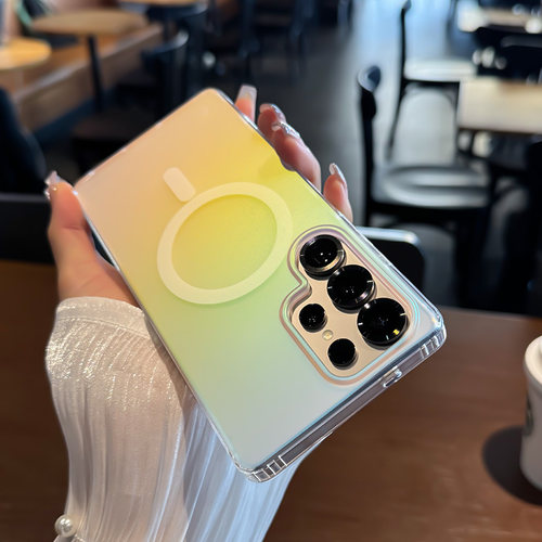 适用三星Galaxy手机壳S25防摔新款ultra保护套s24外壳p十U女款+白色5G高级感plus磁吸magsafe镭射渐变ins磨砂