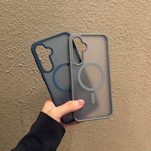 适用三星Galaxy手机壳S25防摔s24新款ultra保护套a56外壳p十U磨砂防指纹plus磁吸magsafe肤感a55灰色5G fe