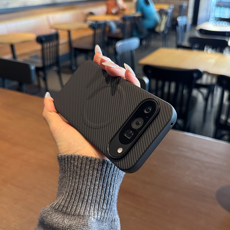 适用谷歌pixel9手机壳pro防摔p新款XL保护套por外壳Google磨砂防指纹男款皮纹黑色磁吸magsafe碳纤维纹
