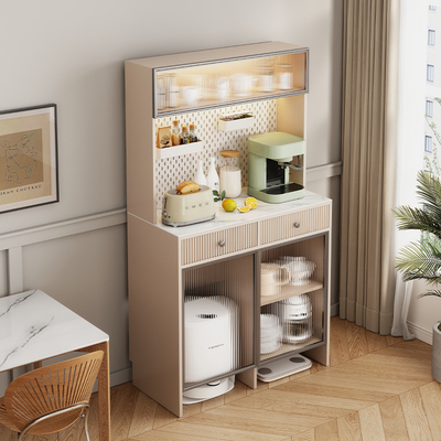 争溪奶油风扫地收纳柜餐边柜