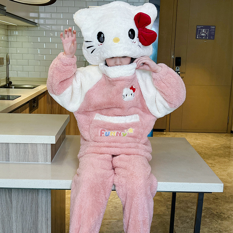 儿童睡衣秋冬季珊瑚绒加厚法兰绒