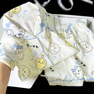 chiikawa小八女童睡衣2025新款夏季短袖薄款卡通乌萨奇家居服套装
