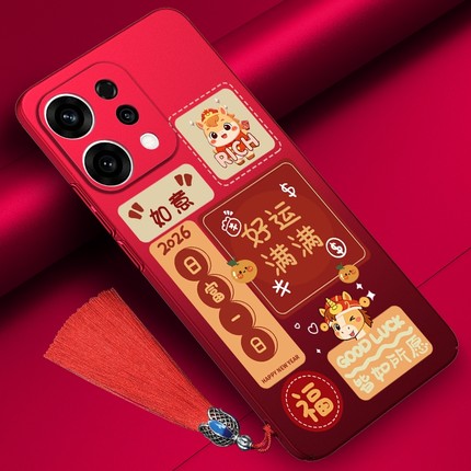 opporeno14手机壳opporeno12马年大吉oppo reno13红色11套10半包reno9pro十4se新款8保护壳7系列6超薄5磨砂3