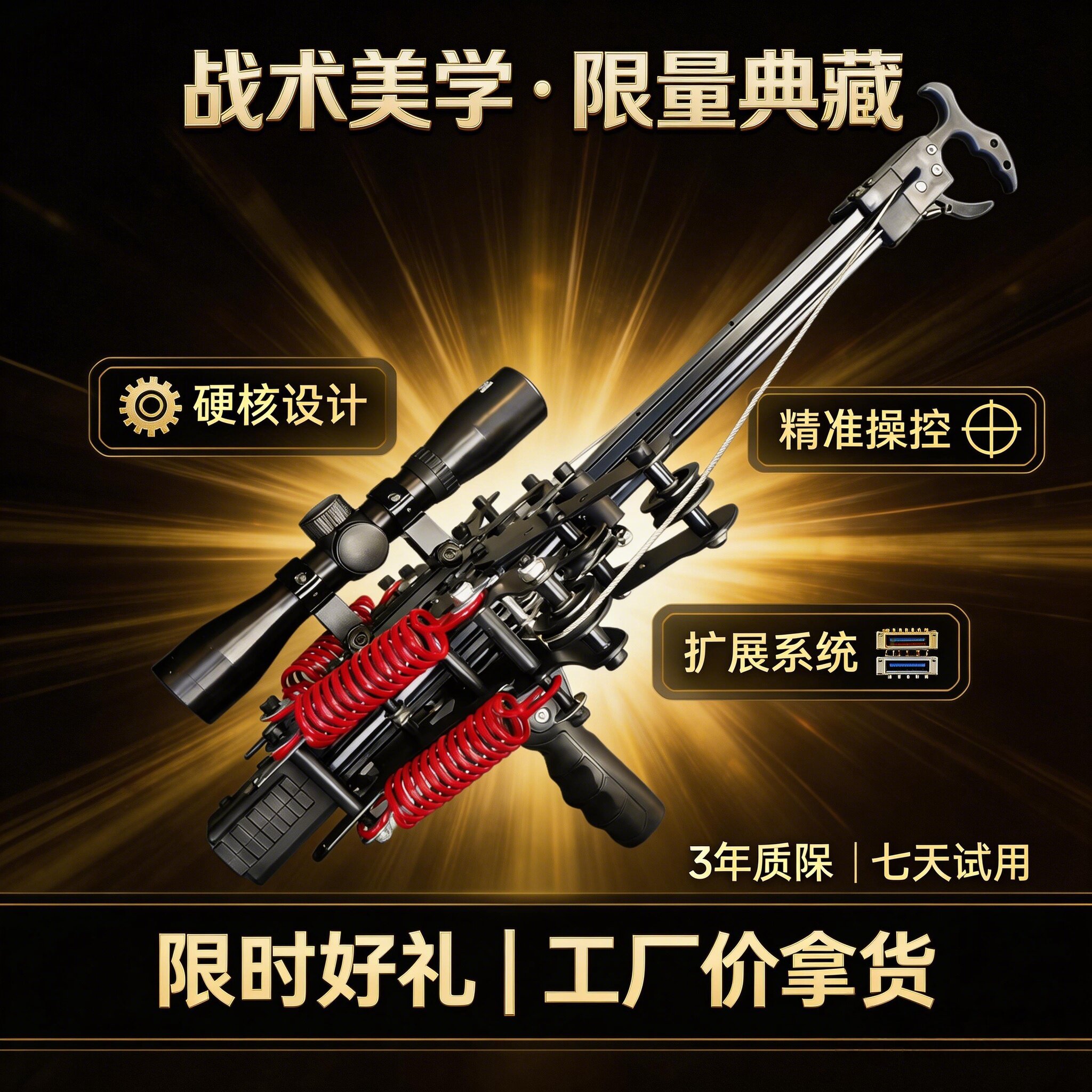 新款毒蛇四代40连发两用复合弓射箭钢珠助手户外运动竞技机械滑轮