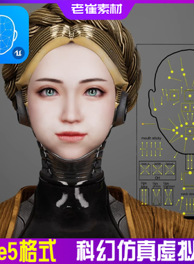 UE5 虚拟5科幻数字人物 角色面部表情3D模型包 MetaHuman虚拟形象