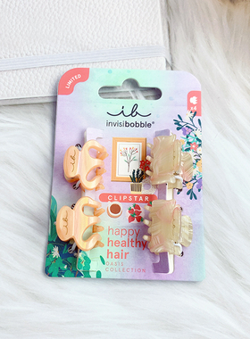 德国invisibobble高级灵动小柑橘发夹抓夹小号鲨鱼夹女4入礼物