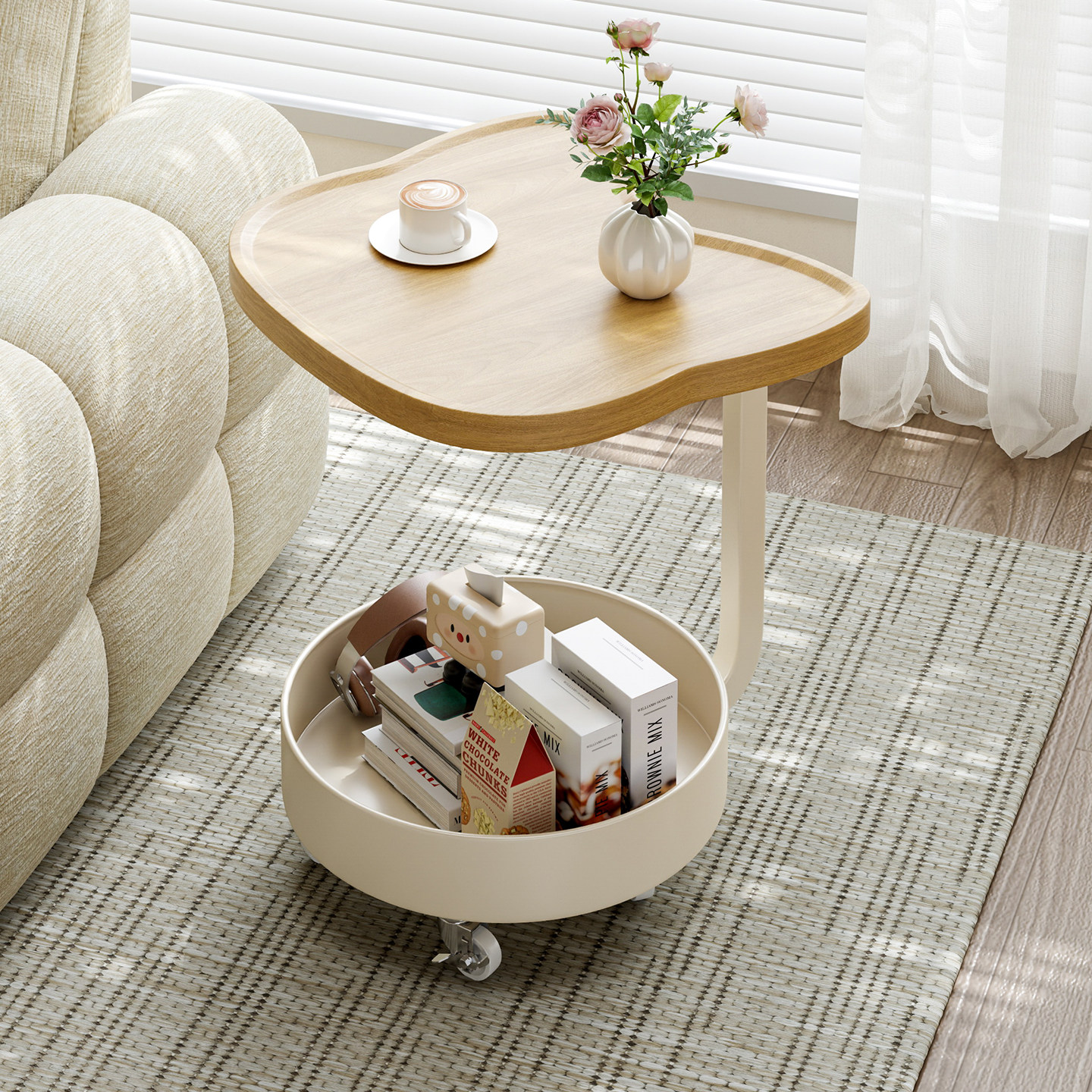 可移动小茶几创意小推车置物架沙发边几轻奢高级感客厅小桌子家用,住宅家具,床头柜,淘宝优惠券,粉丝福利购,淘宝优惠卷