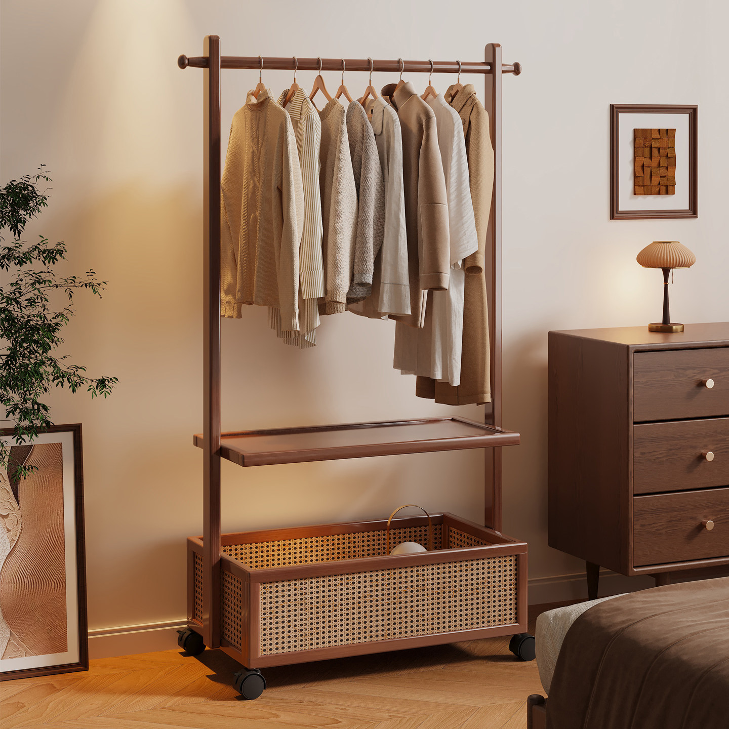 衣架落地卧室家用挂衣架实木次净衣帽架晾衣服收纳架子小型置物架,住宅家具,衣帽架,淘宝优惠券,粉丝福利购,淘宝优惠卷