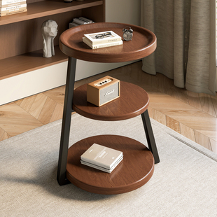 2025新款 圆形沙发边几茶几客厅家用小户型边桌置物架角几床头桌子