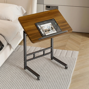 可移动床边桌电脑桌办公桌简易学生书桌卧室家用床上学习桌子