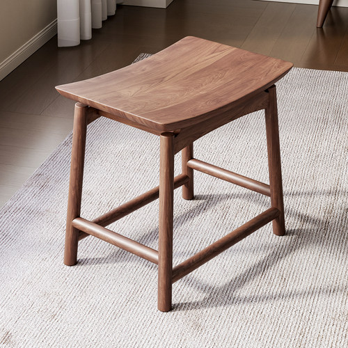 实木凳子家用木板凳方凳中式橡胶木马鞍化妆凳元宝换鞋凳餐桌凳子