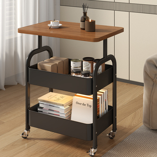 可移动小推车茶几客厅零食奶油风沙发边几迷你床头柜置物架小桌子