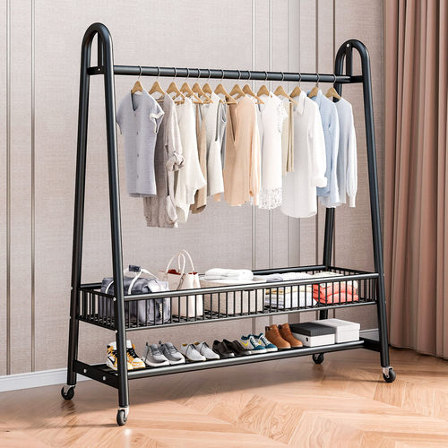 简易衣帽架落地卧室衣服收纳架