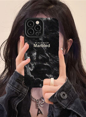 苹果iPhone硅胶潮牌黑色大理石纹