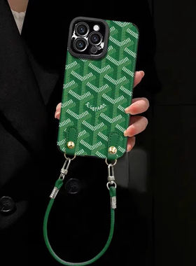 绿色狗牙挂绳适用华为nova14pro手机壳nova13活力版nova12ultra新款11女款9高级感8硅胶7全包6防摔创意小羊皮