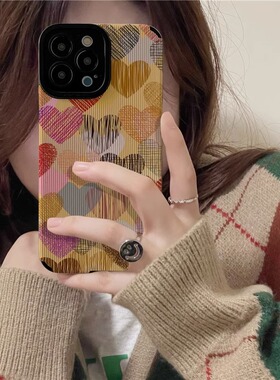 彩色涂鸦爱心适用opporeno15pro手机壳reno14新款reno13女reno12高级感10硅胶9全包防摔Reno11个性findx9套