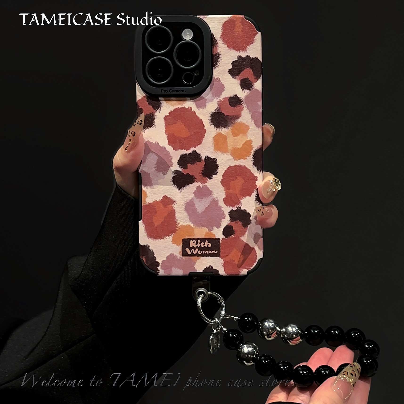 翻毛皮花色豹纹ins风创意