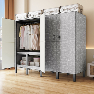 免安装折叠衣柜出租房卧室家用简易布衣柜加厚加粗全钢架结实耐用